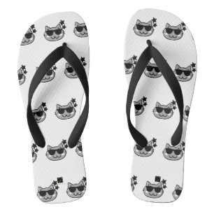 CAT DAD WHITE SLIPPERS FLIP FLOPS