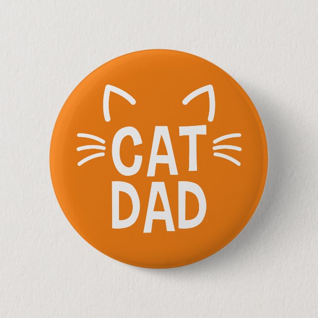 Cat Dad With Ears & Whiskers 2 Inch Round Button (Front)