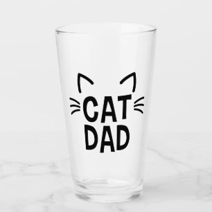 Cat Dad With Ears & Whiskers Glass