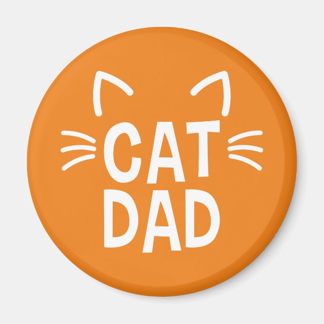 Cat Dad With Ears & Whiskers Magnet (Front)