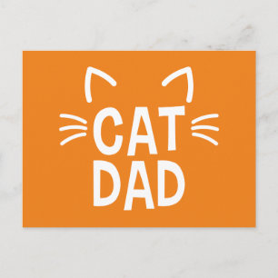 Cat Dad With Ears & Whiskers Postcard