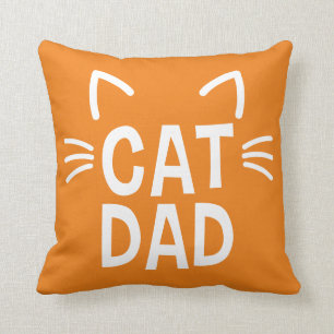 Cat Dad With Ears & Whiskers Throw Pillow