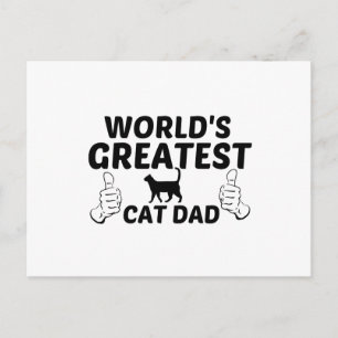 CAT DAD WORLDS GREATEST POSTCARD