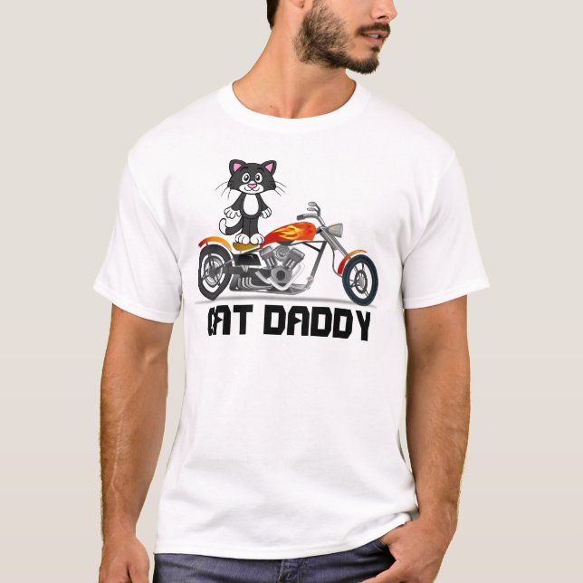 Cat Daddy Biker T-shirts, Motorcycle T-Shirt (Front)