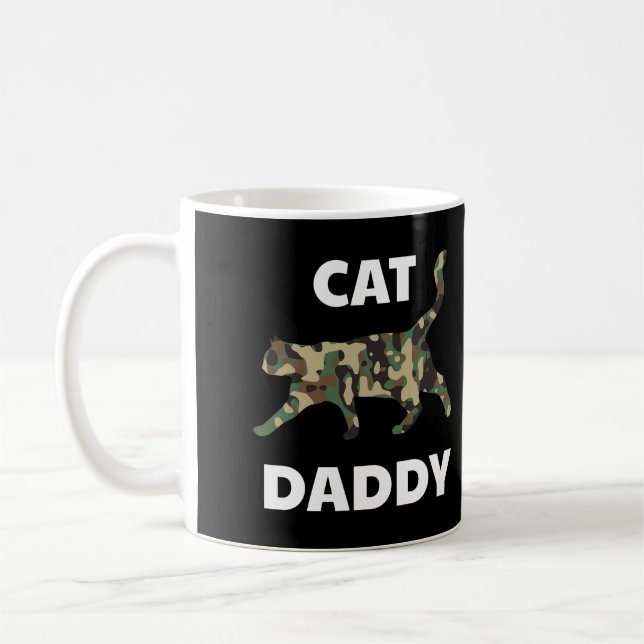 Cat Daddy Camouflage Funny Dad Pet Owner Father Ki Coffee Mug (Left)