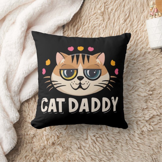 cat daddy, cat lover father pet dad animal cat dad throw pillow (Blanket)