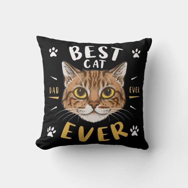 cat daddy, cat lover father pet dad animal cat dad throw pillow (Front)