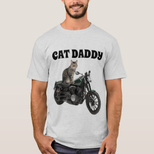 CAT DADDY DAD BIKER T-SHIRTS