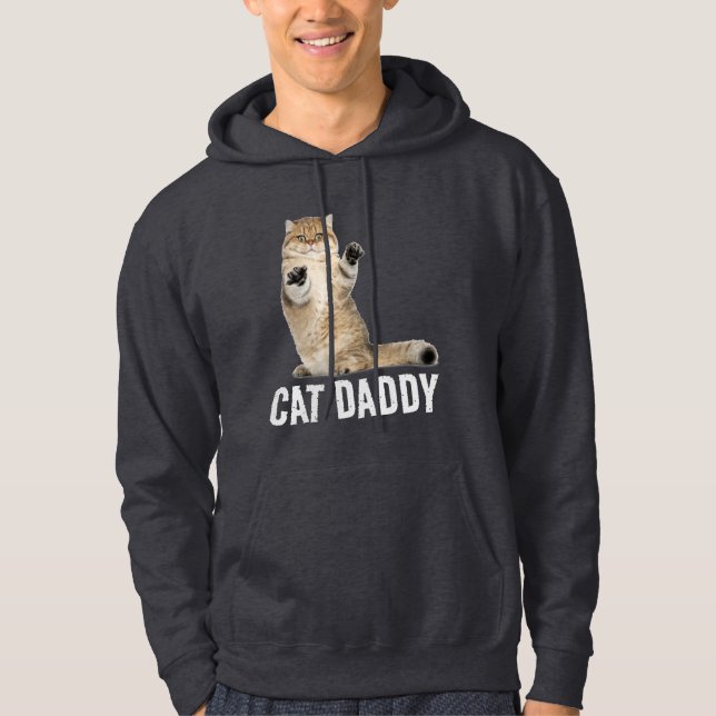CAT DADDY DAD FUNNY CAT SWEAT - SHIRT À CAPUCHE ME (Devant)