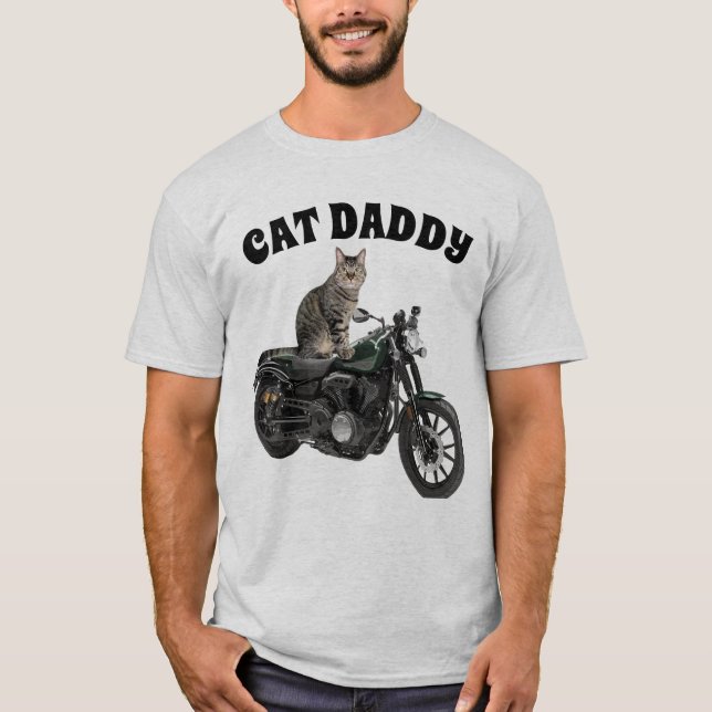 CAT DADDY DAD MOTORCYCLE MEN'S CAT T-SHIRTS (Front)