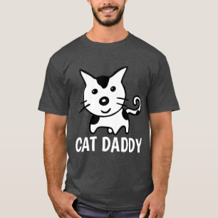CAT DADDY, (DAD) T-Shirts HOMMES en noir et noir