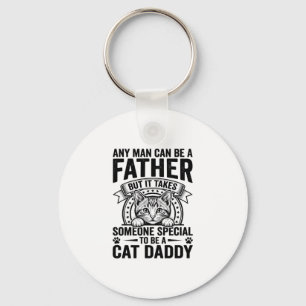 Cat Daddy Father Quote Vintage Engraving T-Shirt D Keychain