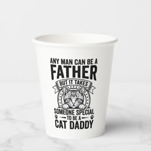 Cat Daddy Father Quote Vintage Engraving T-Shirt D Paper Cups