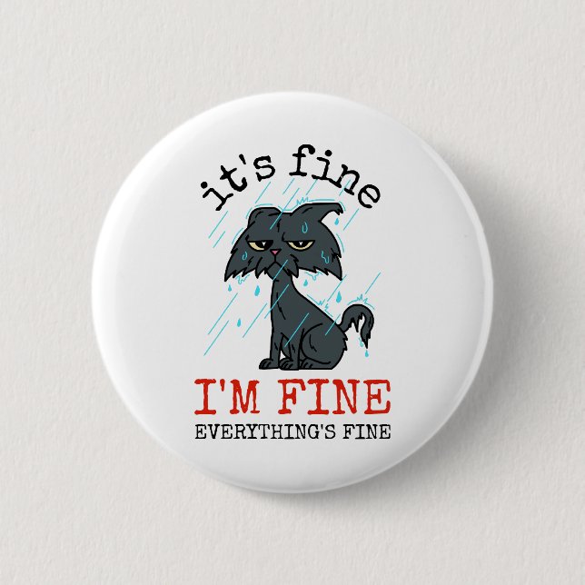 Cat daddy fathers day gift 2 inch round button (Front)