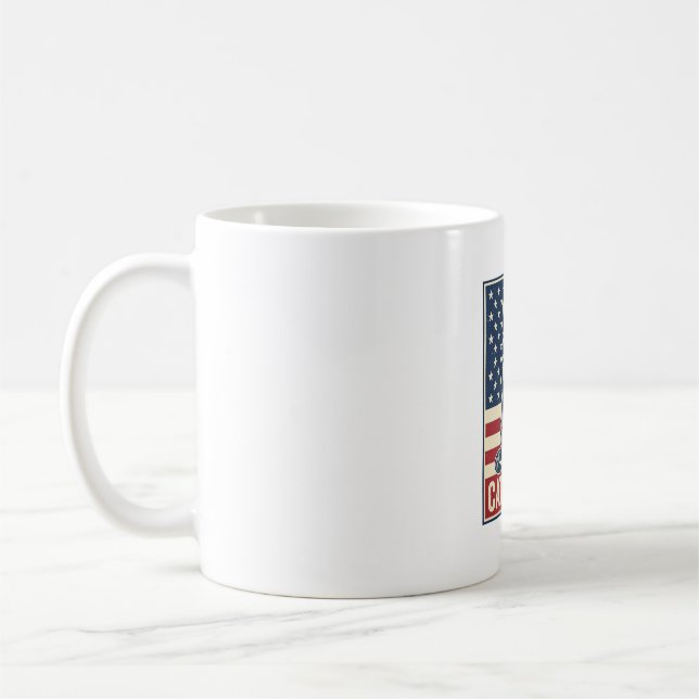 Cat Daddy Patriotic Cat Vector Design_1 Coffee Mug (Left)