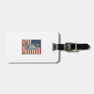Cat Daddy Patriotic Cat Vector Design_1 Luggage Tag