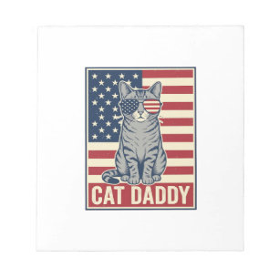 Cat Daddy Patriotic Cat Vector Design_1 Notepad