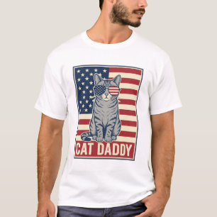 Cat Daddy Patriotic Cat Vector Design_1 T-Shirt