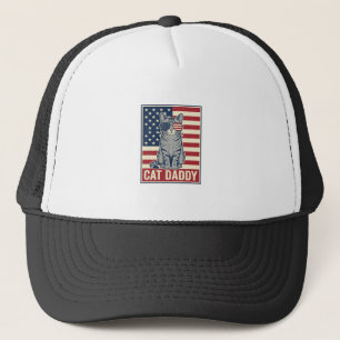 Cat Daddy Patriotic Cat Vector Design_1 Trucker Hat