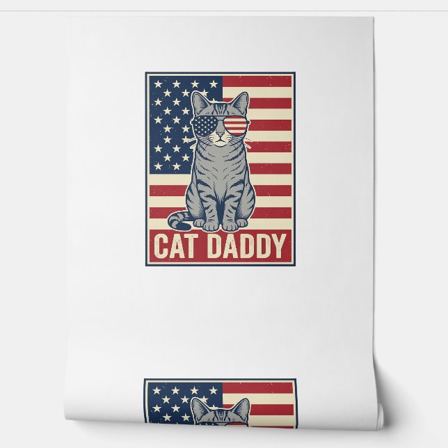 Cat Daddy Patriotic Cat Vector Design_1 Wallpaper (Unrolling)