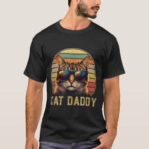 Cat Daddy Retro 70s 80s Black Cat Men Funny Cat T-Shirt