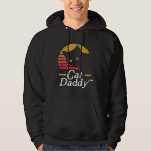 Cat Daddy Retro 70s 80s Style Distressed Vintage C Hoodie
