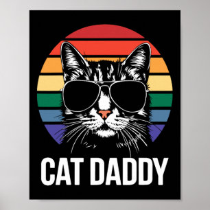 Cat Daddy Shirt Best Cat Dad Ever Men Fathers Day  Poster