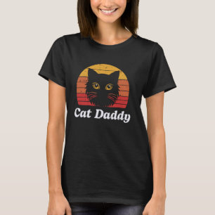 Cat Daddy Sunset Retro Kitten Fur Dad Papa Fathers T-Shirt