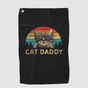 Cat Daddy Vintage Eighties Style Cat Retro Distres Golf Towel