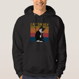 Cat Daddy Vintage Eighties Style Cat Retro Distres Hoodie