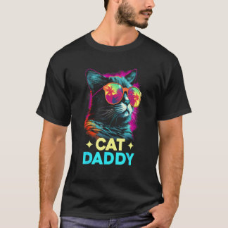 Cat Daddy Vintage Retro Vaporwave 70s 80s Cat Love T-Shirt