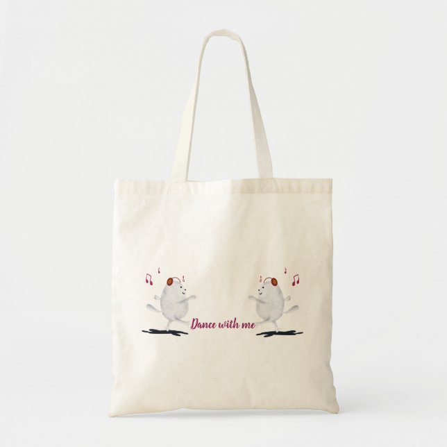 Cat dancing to music Tote Bags (Front)