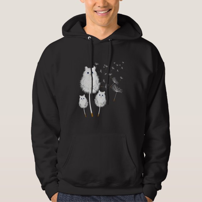 Cat Dandelion Amazing Flower Cat Design Hoodie (Front)