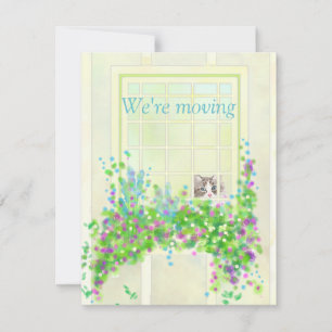 Cat Dans La Fenêtre Nouvelle Adresse Carte Note Pl