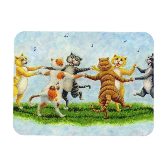 CAT DANSE CHANTER FELINE MAGNET *Personnaliser (Horizontal)