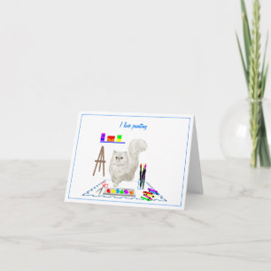 Cat d'art dans Art Studio Carte de voeux ou cadeau