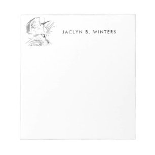 Cat Day Dreaming Sketch   Cat Lover Personalized Notepad