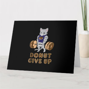 Cat Deadlift Powerlifting Doughnut Gym Card