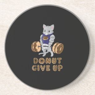 Cat Deadlift Powerlifting Doughnut Gym Coaster