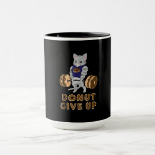 Cat Deadlift Powerlifting Doughnut Gym Mug