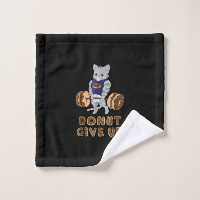 Cat Deadlift Powerlifting Doughnut Gym Wash Cloth (Wash Cloth)