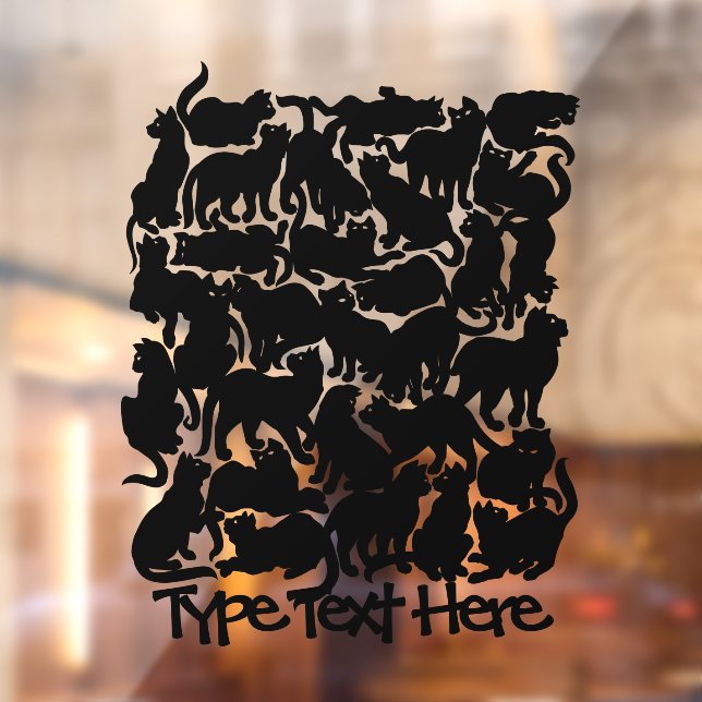 Cat Decal Personalize Black Cat Window Decals (Sheet 2)