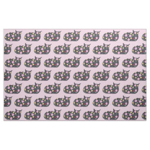 Cat Decorated with Plants Cats Can Eat - Fabric