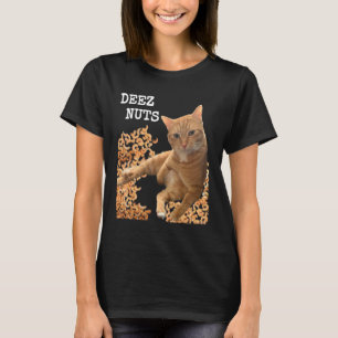 Cat DEEZ NUTS joke with cashews T-Shirt