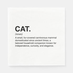 Cat Definition Noun Funny Cat Lover Napkin