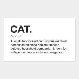 Cat Definition Noun Funny Cat Lover Sticker