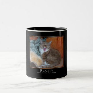 Cat Demotivator Two-Tone Coffee Mug