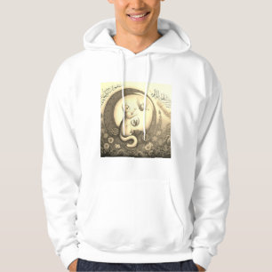 Cat Design Arabic Hoodie