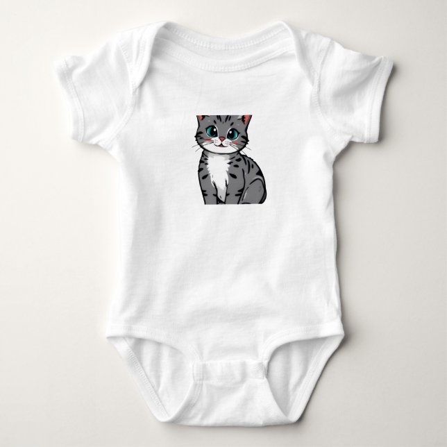Cat design baby bodysuit (Front)