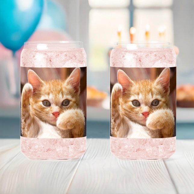 "Cat Design Printed Glass Set Pack Of 2 (Insitu (Baby Shower))